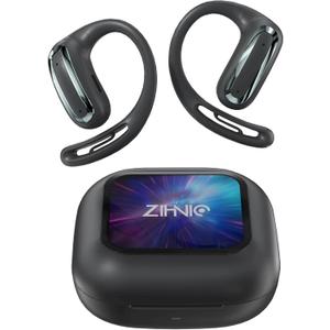 ZIHNIC Multi-Mode AI-Translation Earphones with Real-Time Translation, Smart LED Touch Screen, Crystal Clear Sound, IPX5 Waterproof, Perfect for Travel & Business Meetings-Black