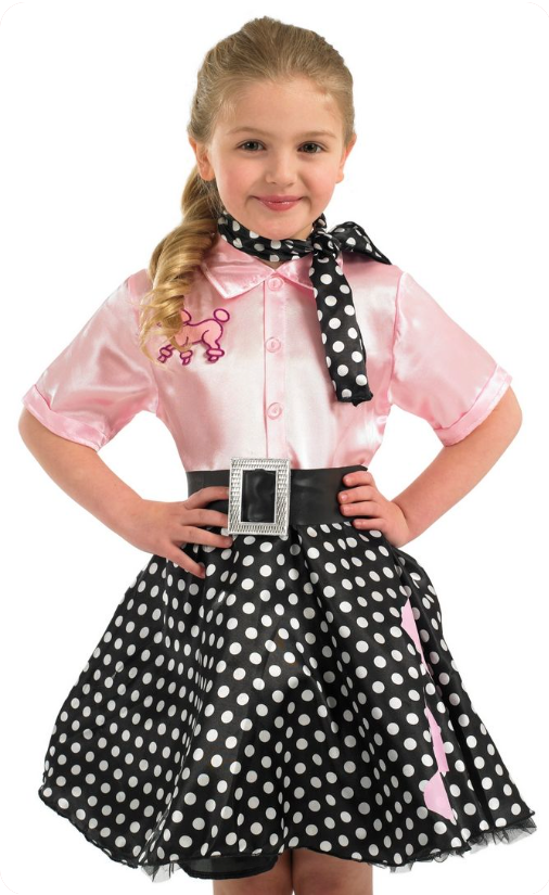Nisex Teens 1950's Rock and Roll Fancy Dress Costume, Age 12-14 Yrs, Size M