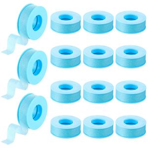 Nuanchu 12 Rolls Blue Lash Tape Bulk, Reusable Adhesive Silicone Eyelash Extension Tapes for Sensitive Skin, Easy to Remove, 0.5 Inch x 3.9 Yards