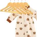AMKUFO Kids Wooden Hangers 10 Pack, 12.75 Inch Natural, Solid & Durable, Ideal for Kids Aged 0-10