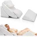 Betterhood 5pcs Orthopedic Bed Wedge Pillow Set, Adjustable Memory Foam, Post Surgery Foam for Back Neck & Leg Pain Relief Support, Acid Reflux, Snoring Reading, Sleeping, Sitting up, Grey