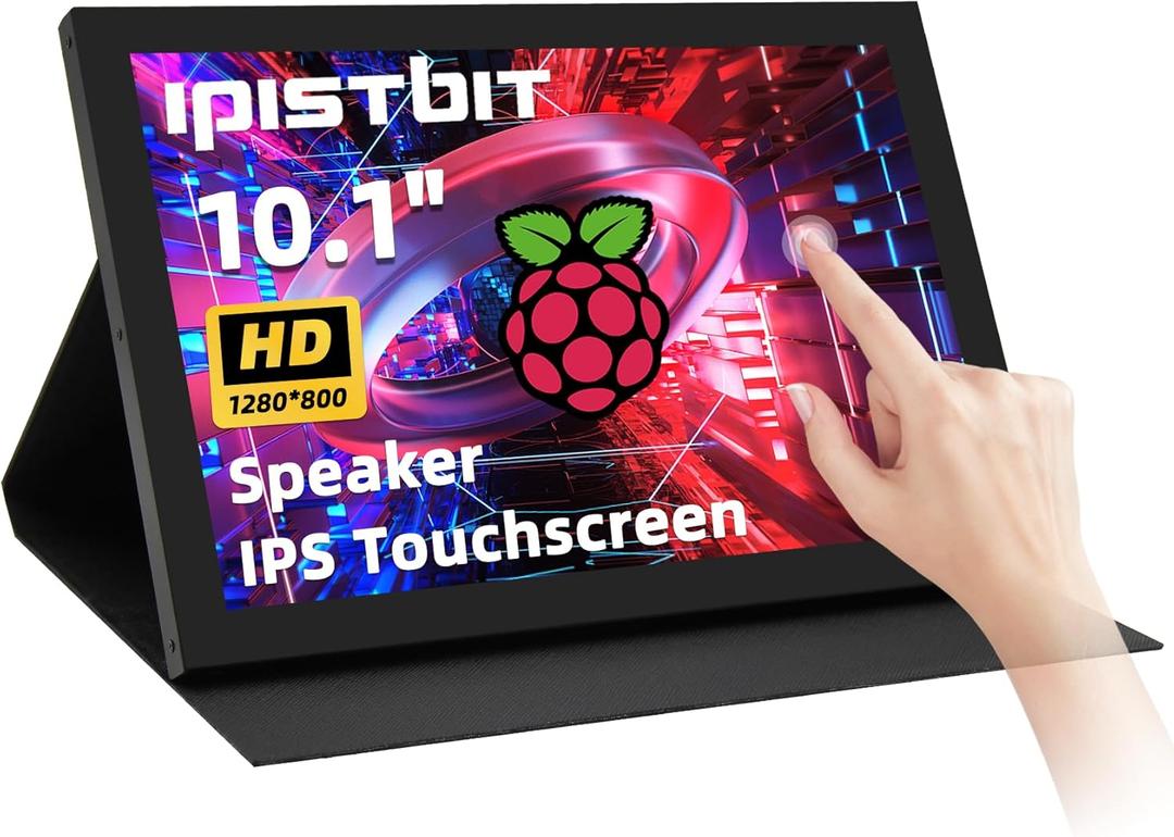 10.1inch Touchscreen Monitor, 1280x800 Dual-Speaker HDMI VGA Portable Monitor for PC/Laptop/Raspberry Pi/Banana Pi/Game Console