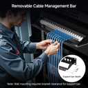 Cable Matters Rackmount or Wall Mount 1U 24 Port Keystone Patch Panel with Cable Management and Support Bar, 19-inch Blank Patch Panel for Keystone Jacks