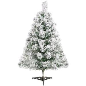 Gloreyan 2FT Artificial Christmas Tree Green Tabletop Christmas Tree with Plastic Stand Snow Flocked Mini Xmas Pine Tree for Indoor Outdoor Holiday Home Decoration