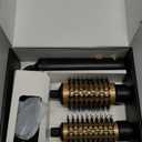 3 in 1 Rotating Hair Dryer Brush Spinning with Detachable Brush(2" & 1.5"),Negative Ionic Brush Blow Dryer 100-120V,3 Heats and 2 Speeds Rotating Hot Air Brush for Curling,Straight,Drying