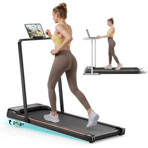 Abonow Walking Pad with Handle Bar - 2 in 1 Under Desk Treadmill8% Manual Incline, LED Display, 265 LBS Capacity, 2.5HP Compact Treadmills for Home Office