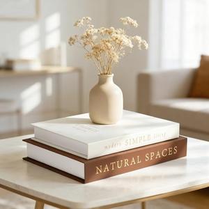 Exquisite Decorative Books - Set of 2 Stylish Boxes, Enhance Your Coffee Table, Book Shelf and Mantel Shelf Decor, Linen Fake/Faux Books for Modern Home Decoration, Photo Storage or as a Keepsake Box