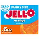 Jell-O Orange Zero Sugar Low Calorie Gelatin Dessert Mix, Family Size, 0.6 oz Box (Best Before Jun. 07, 2027)