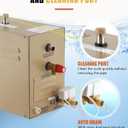 CGOLDENWALL 12KW Commercial Self-Draining Steam Generator Shower System Home Steam Bath Spa Generator 30 min to 12 Hours with Auto Drain 95-131 for Suitable Space Heating 12 m/424 Cubic feet (12KW)