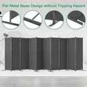 10-Panel 6 ft Tall Indoor Folding Room Divider, Dark Grey