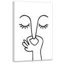 IAFWZX Framed Funny Bathroom Wall Art, Abstract Humor Toilet Wall Decor, Minimalist Face Line Canvas Painting, Modern Black and White Bathroom Poster Print for Restroom Guest Bedroom 16"x24"