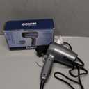 Conair Travel Hair Dryer with Dual Voltage, 1875W Compact Blow Dryer with Folding Handle, Gray
