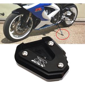 MOWOK Kickstand For Suzuki GSX-R 600 GSX-R 750 GSX-R 1000 R/X GSXR1000 2009-2023 Motorcycle CNC Extension Pad Support Plate Foot Side Stand