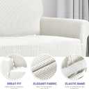 ZNSAYOTX Super Stretch Couch Cover (72"-92") Universal Sofa Covers with Elastic Bottom, Dog Cat Pets Friendly Washable Furniture Protector Fitted Sofa Slipcovers Stay in Place (White, Sofa)