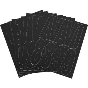 Hillman Group 847015 3 in. Black Glossy Vinyl Die Cut Self Adhesive Letters & Numbers - 6 Piece66