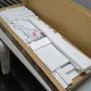 UTEX 4-Tier Ladder Shelf, Freestanding Bathroom Shelf, Open Wood Shelving Unit, Bathroom Floor Ladder Shelf (White)