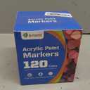 D-FantiX 120 Colors Acrylic Paint Markers for Kids Adults, Fine Tip Acrylic Paint Pens for Wood, Fabric, Glass, Canvas, Ceramic, Plastic, Rocks, Eggs, Shoe, DIY Arts and Crafts Scrapbook Supplies