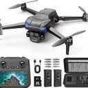GPS Drone with 4k camera for adults, 4.5 LCD Screen Controller, Brushless Motor, 60-Min Flight Time with 2 Batteries, SD Card Included, 5G FPV Quadcopter with Smart Return, Great Gift for Beginners (black)