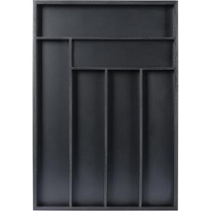 Silverware Organizer Kitchen Drawer Organizer Utensil Organizer Bamboo Silverware Holder Cutlery Organizer in Drawer Flatware Organizer Tray(6 slots, Black