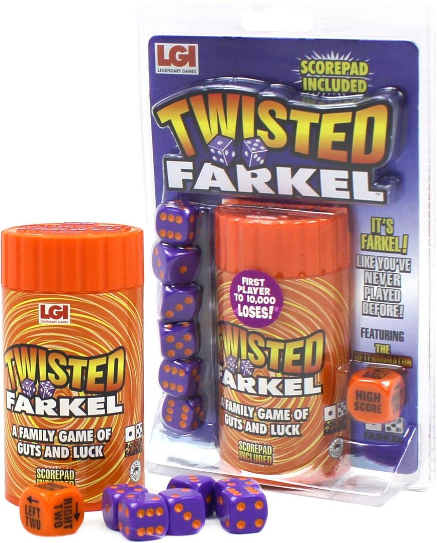 Legendary Twisted Farkel Dice Game for Adults & Families - The Classic Dice Game with a Wild Twist - Fun Party Game & Travel Games - Great Games for Adults & Kids Ages 8+
