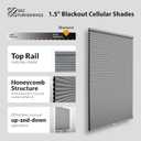 DEZ FURNISHINGS Cordless 1.5" Blackout Cellular Shade, Energy Saver, 21.5" W x 36" H, Anchor Gray