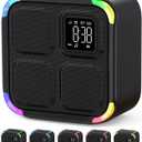 Sound Machine White Noise Machine with 30 Soothing Sounds, 10W Bluetooth Wireless Speaker Alarm Clock with Lights, Rechargeable Sleep Machine with Timer, Gifts for Boys Girls Baby Kids Teens Adults (Portable, Black)