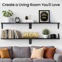 BAYKA Wall Mounted Floating Shelves, Wood Floating Wall Shelf for Books & Decor, Small Space-Saving Display & OrganizerBlack23inSet of 4, 23-inch Standard