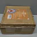 Sunlit Ceramic Christmas Village Sets of 3 Houses with 3 Tea Lights & 3 Frosted Trees, Christmas Decorations Indoor, Xmas Holiday Farmhouse Vintage Rustic Decor for Tabletop Mantle, Matte Beige