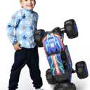 DEERC Large 1:8 Scale Upgraded Monster Truck Remote Control Car for Adults Boys, Off Road RC Cars with Realistic Sound, 2.4Ghz 4WD Rock Crawler Toy All Terrain Climbing, 2 Batteries for 80 Min Play (Classic Blue)