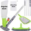Sepetrel Deluxe Swimming Pool Cleaning Kit with Spa Jet Vacuum Cleaner,Brush, Semi-deep Skimmer Net & Adjustable 57.5-inch Pole,Ideal for Cleaning Above Ground,Inflatable Pools