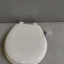 Mayfair Athens Toilet Seat, Easy Clean Hinges and Durable Wood Seat, Round, White