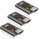 3pcs Pre-Soldered Pro Micro ATmega32U4 5V 16MHz Development Board Microcontroller USB C Interface Compatible with Arduino IDE
