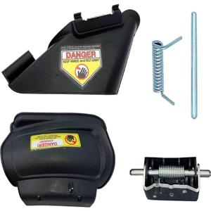 731-07131 Side Discharge Chute with 987-02516A Hinged Mulch Plug Compatible with MTD Lawn Mower 987-02516A 98702516A 98702516 731-7131 731-07131 with Pin and Spring