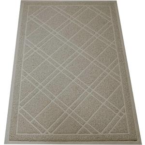 SlipToGrip Durable Door Mat - Taupe Plaid Design Entryway - 42x35 inches, No-Slip and Washable - Indoor and Outdoor Use, Weatherproof - Ideal for Garage, Patio, and Front Entryway