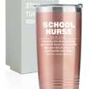 Onebttl School Nurse Gifts for Women, Stainless Steel Tumbler 20 OZ With Lid and Straw, Appreciation Gift for Christmas - Noun