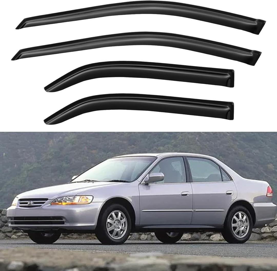 Window Visors Rain Guards for 1998 1999 2000 2001 2002 Honda Accord, Out-Channel Window Vent Wind Deflectors Visors Shades for 98-02 Accord Sedan