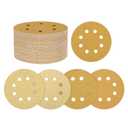 100 Pack Sanding Disc Kit 5 Inch 60/80/120/220/320 Grit 8 Hole Hook and Loop Random Orbital Sandpaper for Drywall Sander Wood Metal