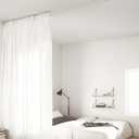 Curtain Track, Ceiling Curtain Track with Roller Hooks, Ceiling Mount Rail Set for Room Divider, 6ft - 9ft (White)
