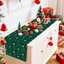 2 x Christmas Table Runner 13x73 Inch, Xmas Pine Trees Winter Holiday Decorative Farmhouse Table Decorations for Kitchen Dinning, Indoor Outdoor Dinner Party Decor (Green, One Size)