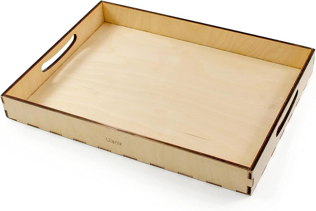 Ulanik Sorting Tray Toddler Montessori Toys for 3 Year Old + Kids Wooden Montessori Tray for Preschool Learning Color Sorting and Counting  No Sections