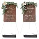 DANMO Easel Stand for Wedding Sign Poster 63'' Instant Display Easel for Floor Adjustable Metal Art Easel White 2 Pack