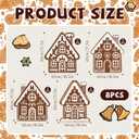 8 Pcs Jumbo Gingerbread Christmas Outdoor Decor Felt Mats-20 Inch Xmas Ornaments for Classroom Home Office Yard Porch Farmhouse Rustic Xmas Tree Wall Decoration(Gingerbread House)