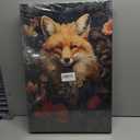 Red Fox Art Print Canvas Wrapped Painting, William Morris Style Retro Mid Century Botanical Victorian Dark Academia Gothic Decor Gallery 10b (Red Fox, 20"L x 16"W CANVAS, Wrapped Canvas)