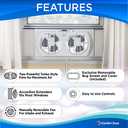 Comfort Zone Twin Window Fan with Reversible Airflow Control, 9 inch, Auto-Locking Expanders, 2 Speed Fan, Dual Fan, Exhaust, Airflow 9.84 ft/sec, Ideal for Home, Kitchen, Bedroom & Office, CZ319WT (White)