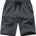 Baby Boys Lightweight Cargo Shorts Toddler Quick Dry Pull-On Hiking Shorts for Sports Outdoor with Pockets