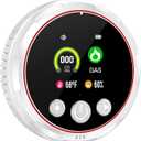 3 in 1 Carbon Monoxide Detectors, Natural Gas Detector & CO Detector with Battery Backup, HD Digital Display Monitors CO, Combustible Gas, Temperature (White)