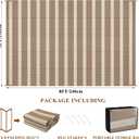 Vaukki Waterproof Outdoor Rug 5x8, Reversible Striped Patio Rug, Lightweight Plastic Straw Camping Mat, Indoor Outdoor RV Carpet for Outsides, Patio, Camping, Balcony, RV and Deck, Brown and Beige