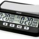 VINJOE Chess Clock Digital Chess Timer Professional for Board Games,Portable Digital Chess Clock & Game Timer with Basic,Bonus,Delay and Positive Time Features Best Gifts for Christmas(Without Battery