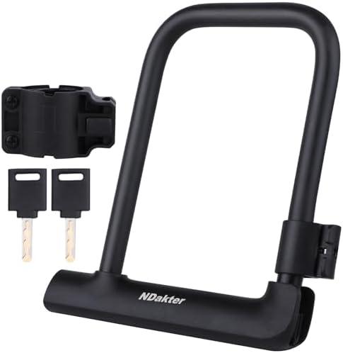 Bike U-Lock,14mm Mini Lightweight Bicycle U-Shaped Lock with 2 Keys,Portable Heavy-Duty and Solid Bicycle Lock for Mountain Bikes, Road Bikes, Shop Doors, with Sturdy Mounting Bracket