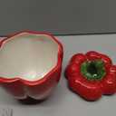 Red Pepper Ceramic Storage Jar Kitchen Canister Vegetable Shaped Retro Decor